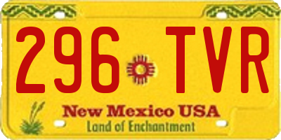 NM license plate 296TVR