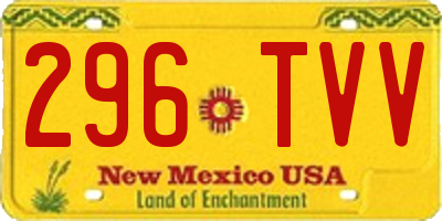 NM license plate 296TVV
