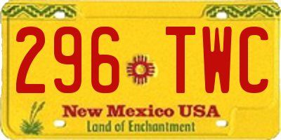 NM license plate 296TWC