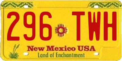 NM license plate 296TWH