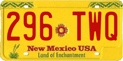 NM license plate 296TWQ