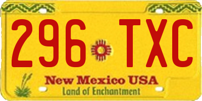 NM license plate 296TXC