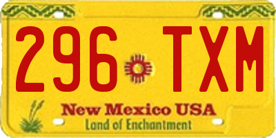NM license plate 296TXM
