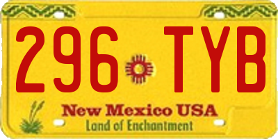 NM license plate 296TYB