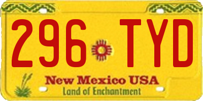 NM license plate 296TYD