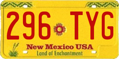 NM license plate 296TYG