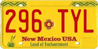 NM license plate 296TYL