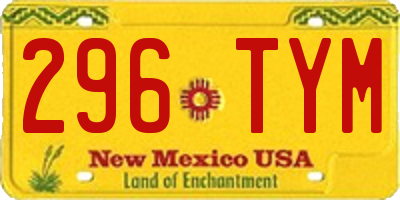 NM license plate 296TYM