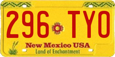 NM license plate 296TYO