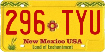 NM license plate 296TYU
