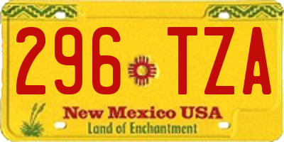 NM license plate 296TZA