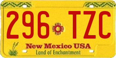 NM license plate 296TZC