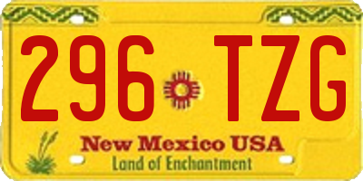 NM license plate 296TZG