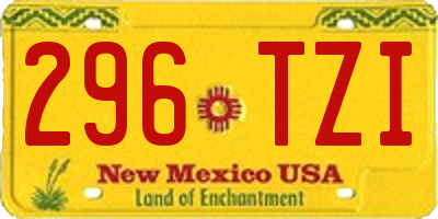 NM license plate 296TZI