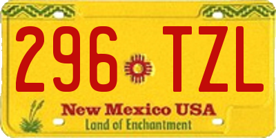 NM license plate 296TZL