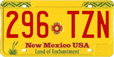 NM license plate 296TZN
