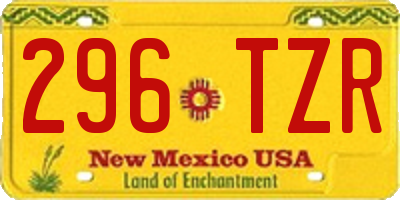 NM license plate 296TZR