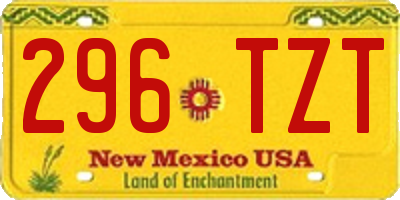 NM license plate 296TZT