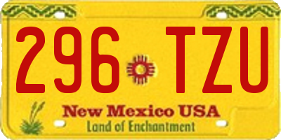 NM license plate 296TZU