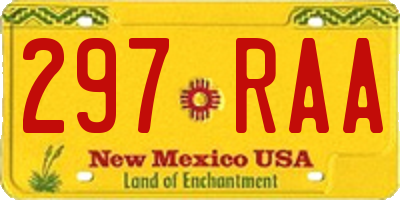 NM license plate 297RAA