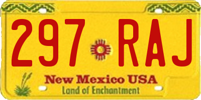 NM license plate 297RAJ