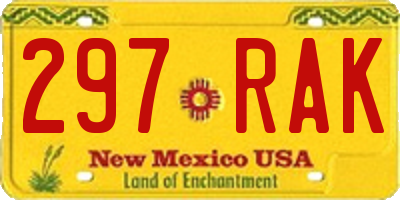 NM license plate 297RAK