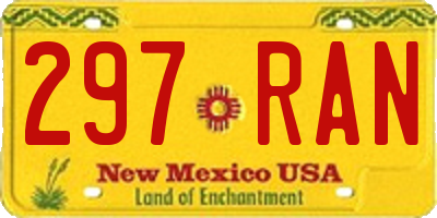 NM license plate 297RAN