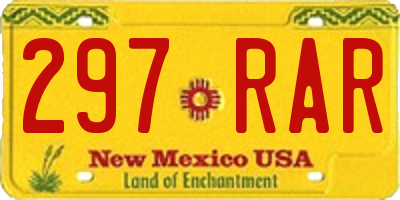 NM license plate 297RAR