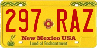 NM license plate 297RAZ