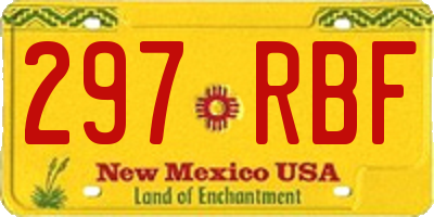 NM license plate 297RBF