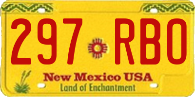 NM license plate 297RBO