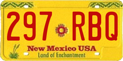 NM license plate 297RBQ