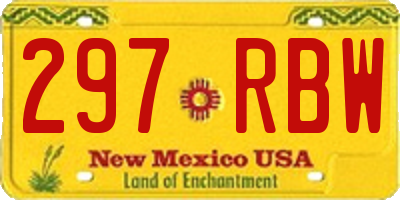 NM license plate 297RBW