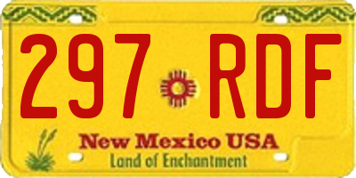 NM license plate 297RDF