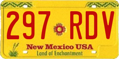 NM license plate 297RDV