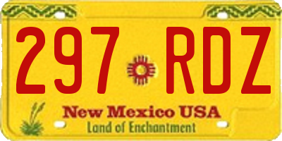 NM license plate 297RDZ
