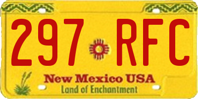 NM license plate 297RFC