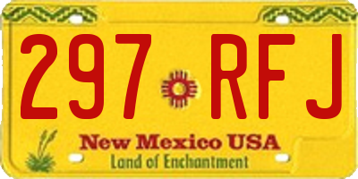 NM license plate 297RFJ