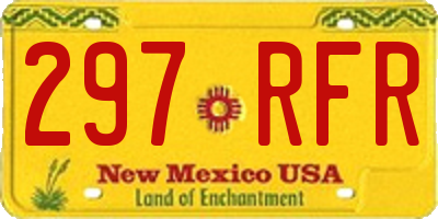 NM license plate 297RFR