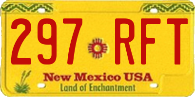 NM license plate 297RFT