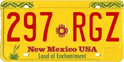 NM license plate 297RGZ