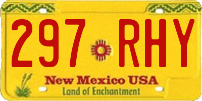 NM license plate 297RHY