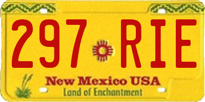 NM license plate 297RIE