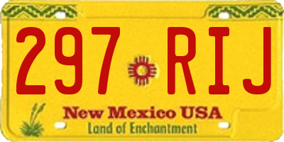 NM license plate 297RIJ