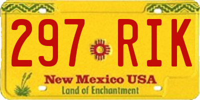 NM license plate 297RIK