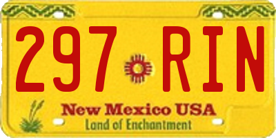 NM license plate 297RIN