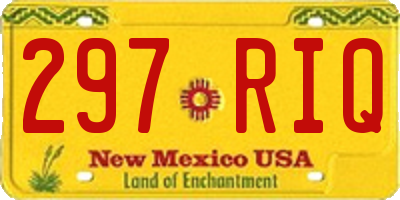 NM license plate 297RIQ