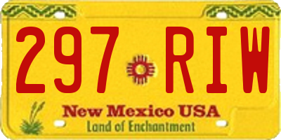 NM license plate 297RIW