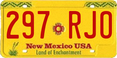 NM license plate 297RJO