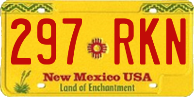 NM license plate 297RKN